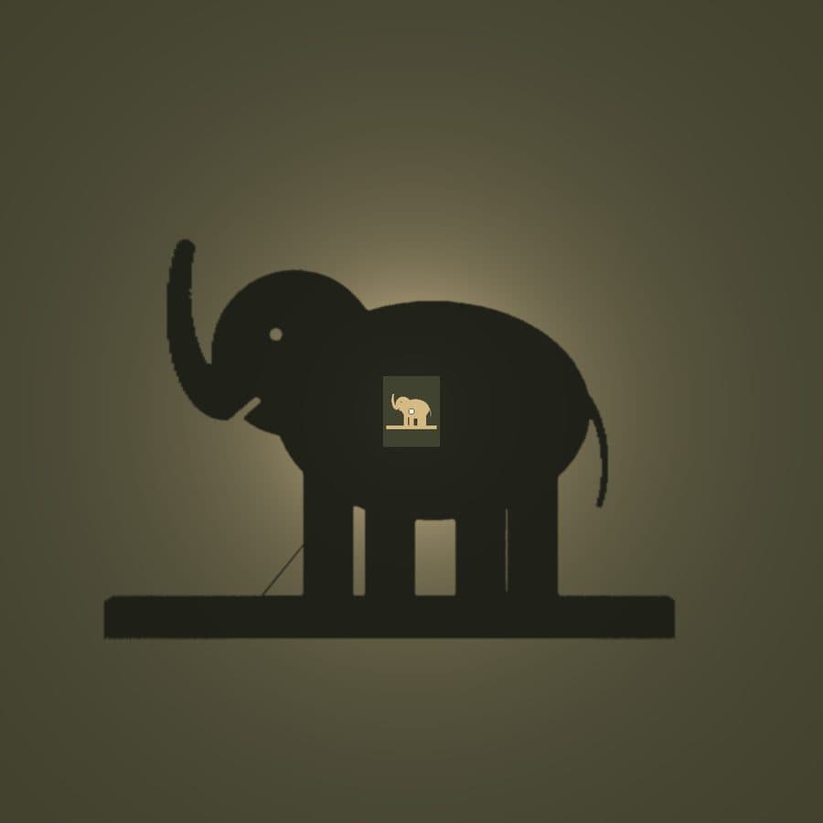 Elephant shadow lamp