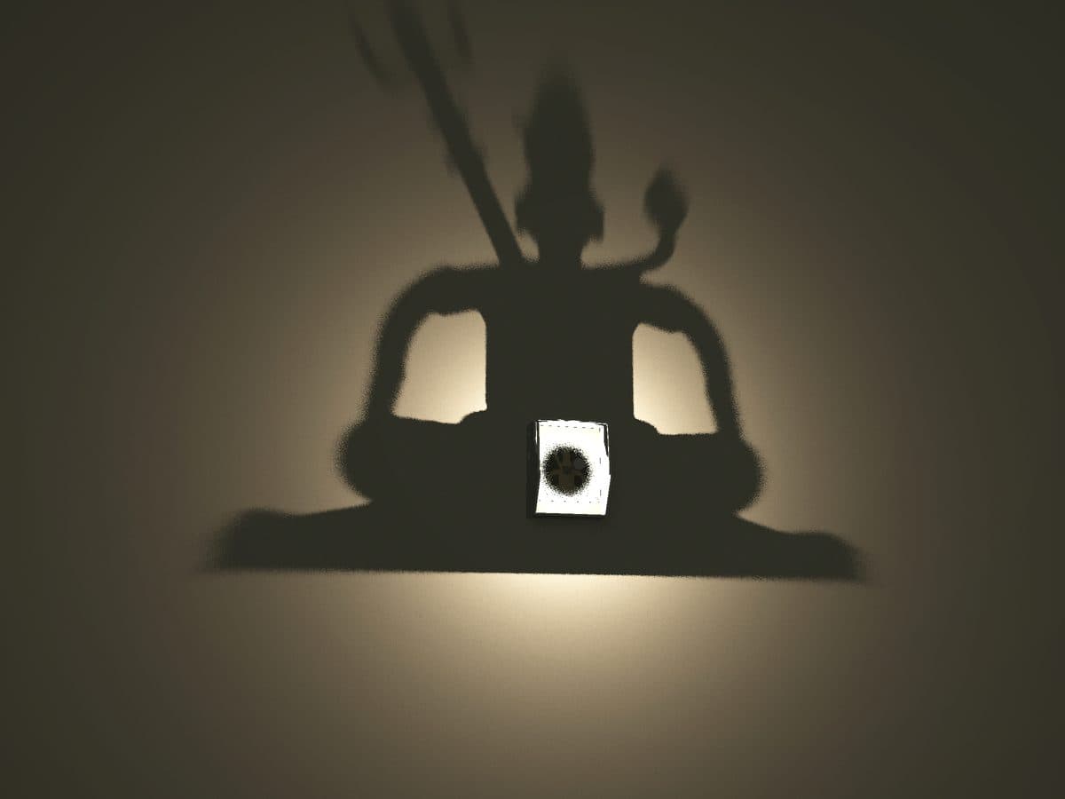 Mahadev, lit shadow lamp