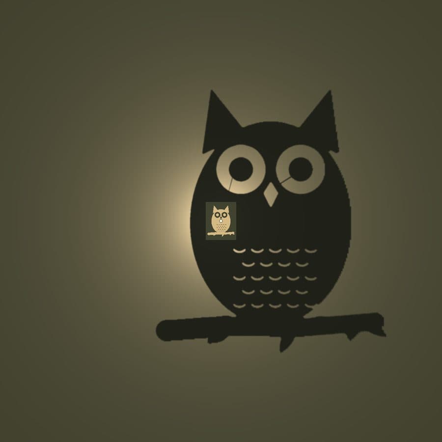 Owl shadow lamp