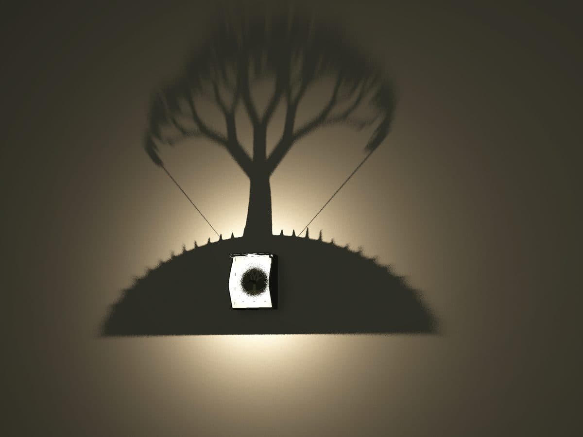 Tree, olive filament shadow lamp